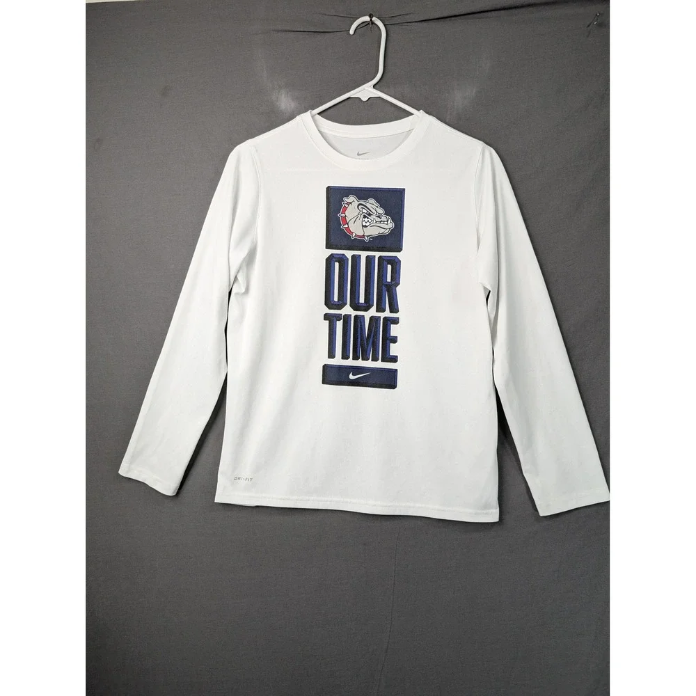 Nike Boys Legend LS Tee White Our Time Bulldog Graphic XL B22506